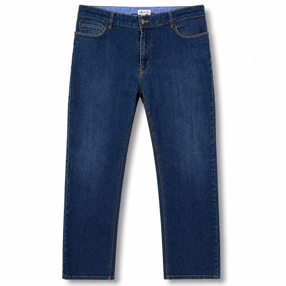 Peter Millar Mens 36 Blue Jeans Straight Leg Stretch Denim 5 Pocket Preppy